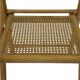 Vintage wooden folding chair with rattan seat 80s minimalist design