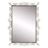 Rectangular mirror from the 50s-60s on a brass frame.
