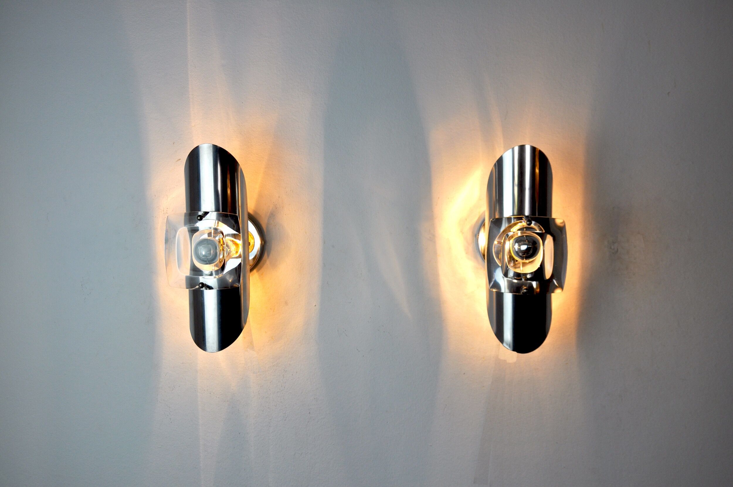 Pair of oscar torlasco wall lights, murano glass, italy, 1970
