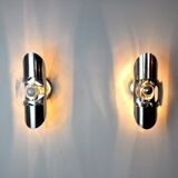 Pair of oscar torlasco wall lights, murano glass, italy, 1970