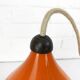 Scandinavian drop pendant light in orange, opaline and teak glass, 1960