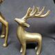 3 vintage animals deco / Brass Deer
