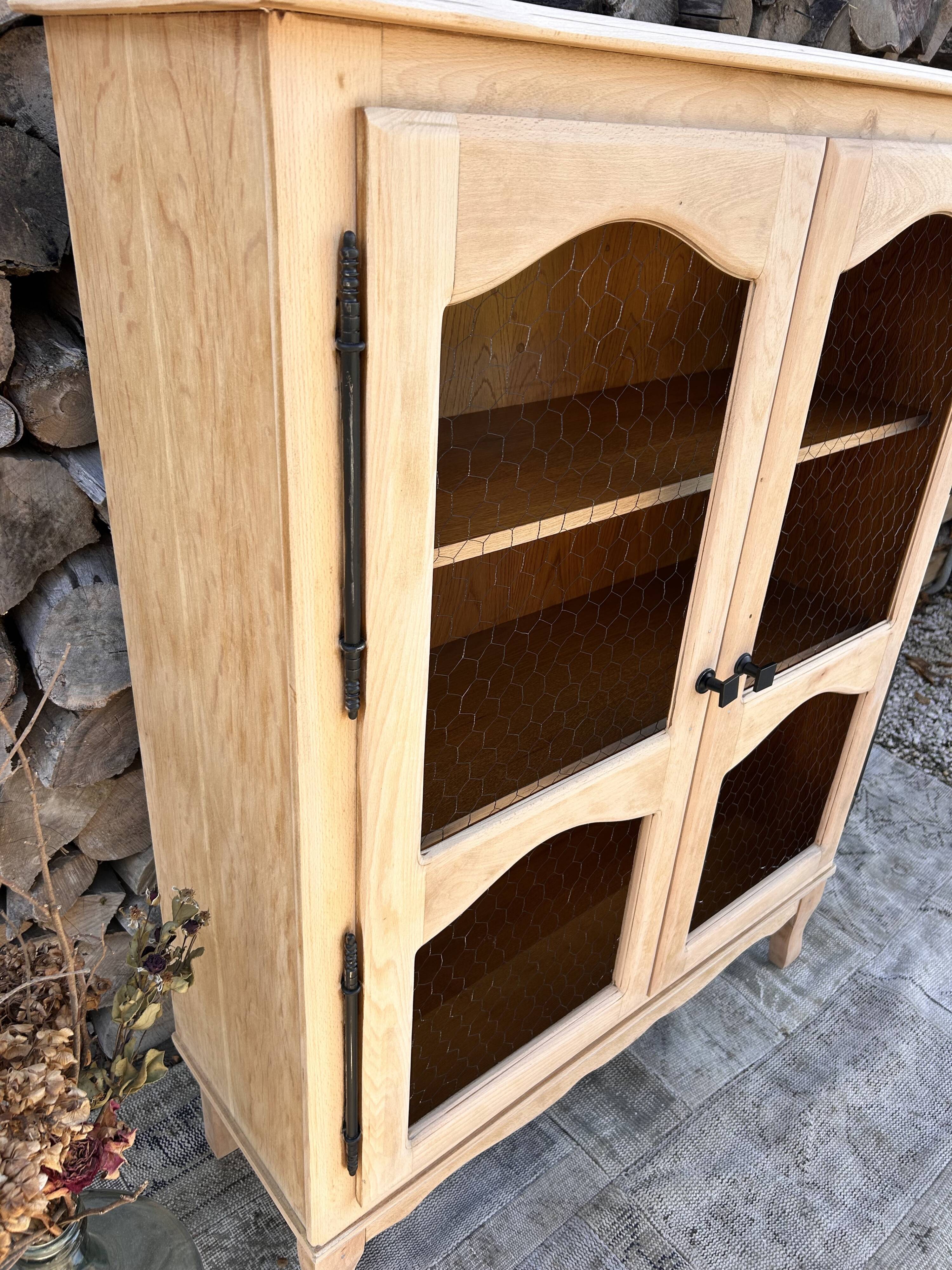 Refurbished solid wood display cabinet/sideboard