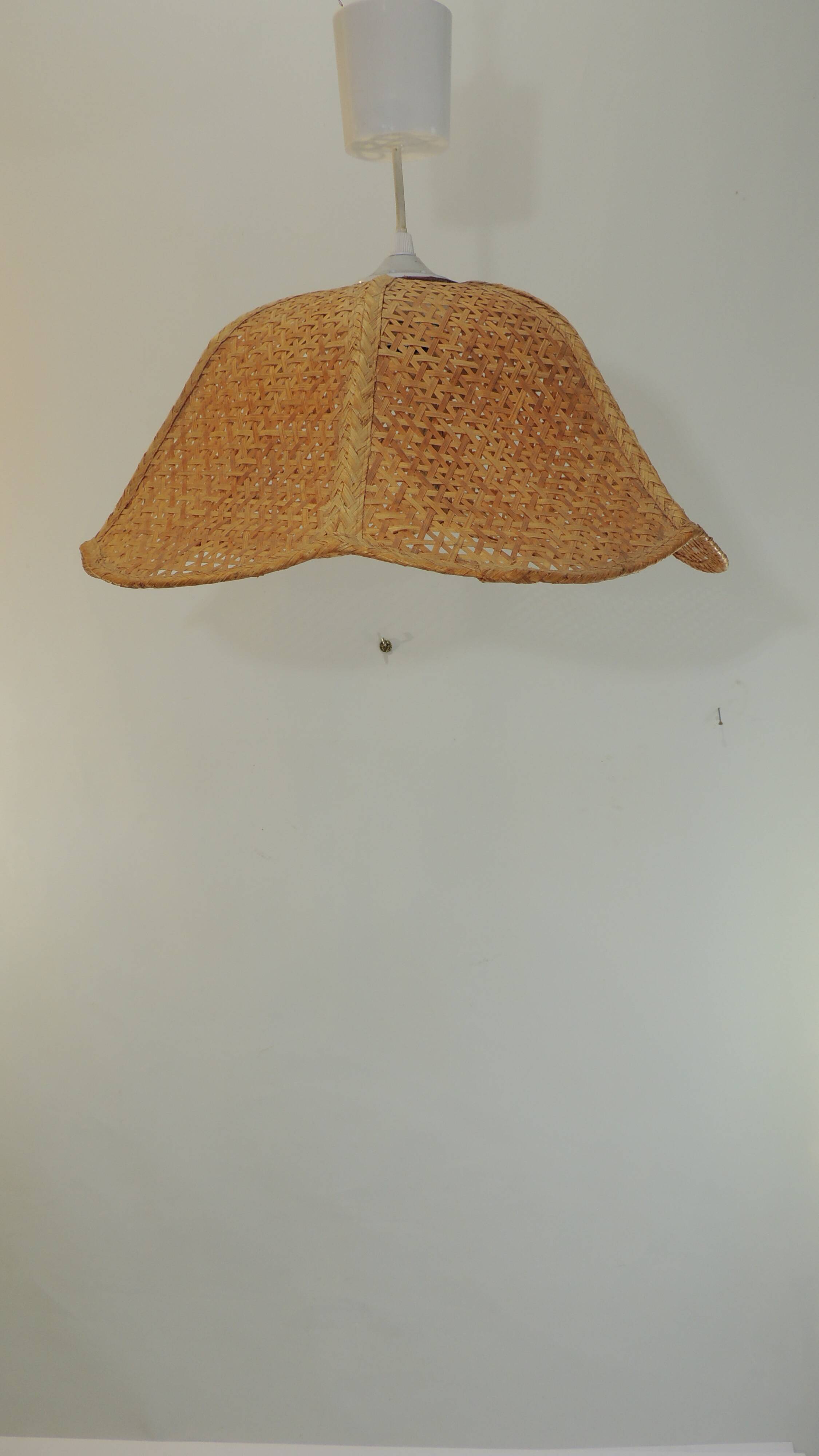 Abat jour vintage en cannage et rotin/vintage