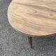 Vintage walnut wood round table — Scandinavian style from the 50s/60s.