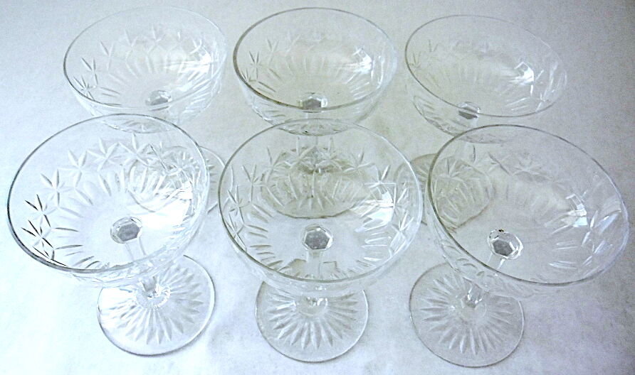 6 cups champagne in crystal