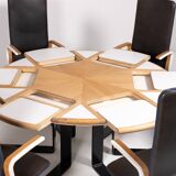 Unique Danish Design table with fixed armchairs from Peter Karpf, 1980's