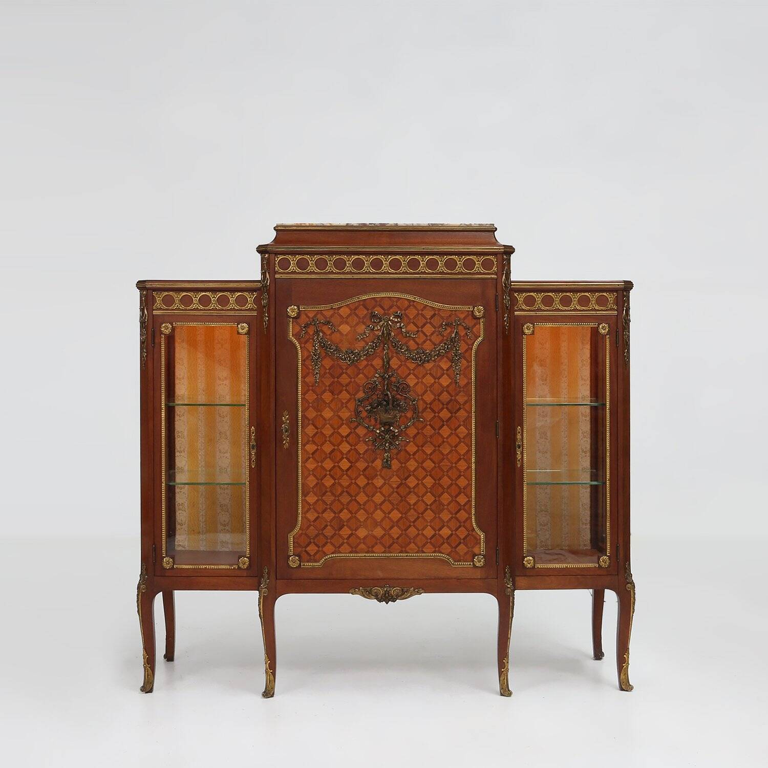 Louis Xvi Display Cabinet in Marquetry with Light, France, 1850s