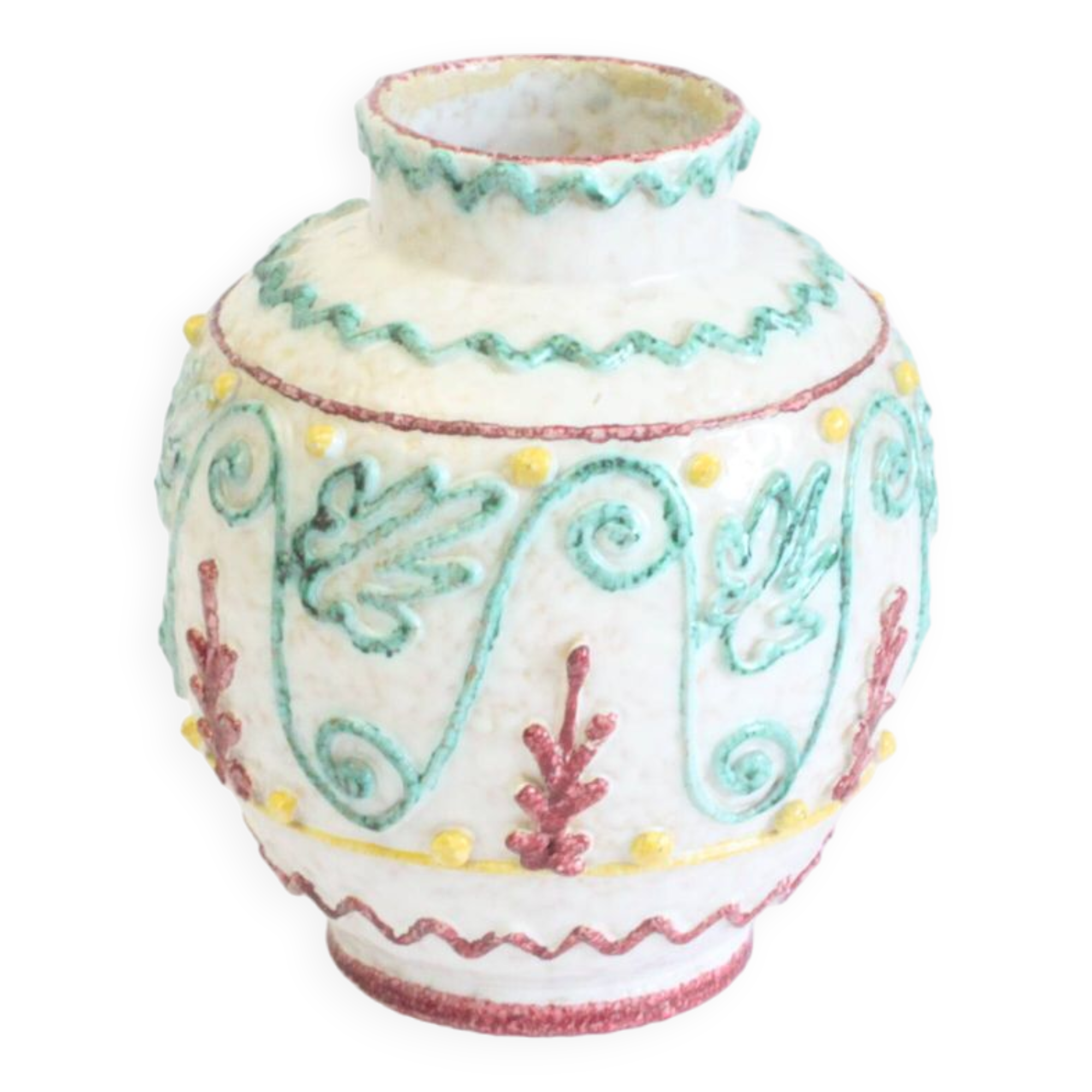 Mediterranean vase with reliëf by Fratelli Fanciullacci, Italy