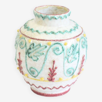 Mediterranean vase with reliëf by Fratelli Fanciullacci, Italy