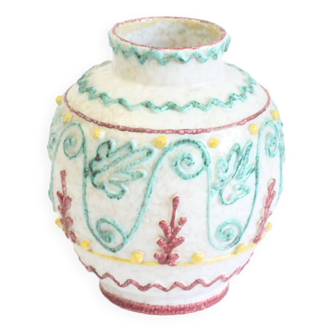 Mediterranean vase with reliëf by Fratelli Fanciullacci, Italy