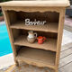 Beautiful oak sideboard, fully sanded, Louis XV style, with removable shelves.