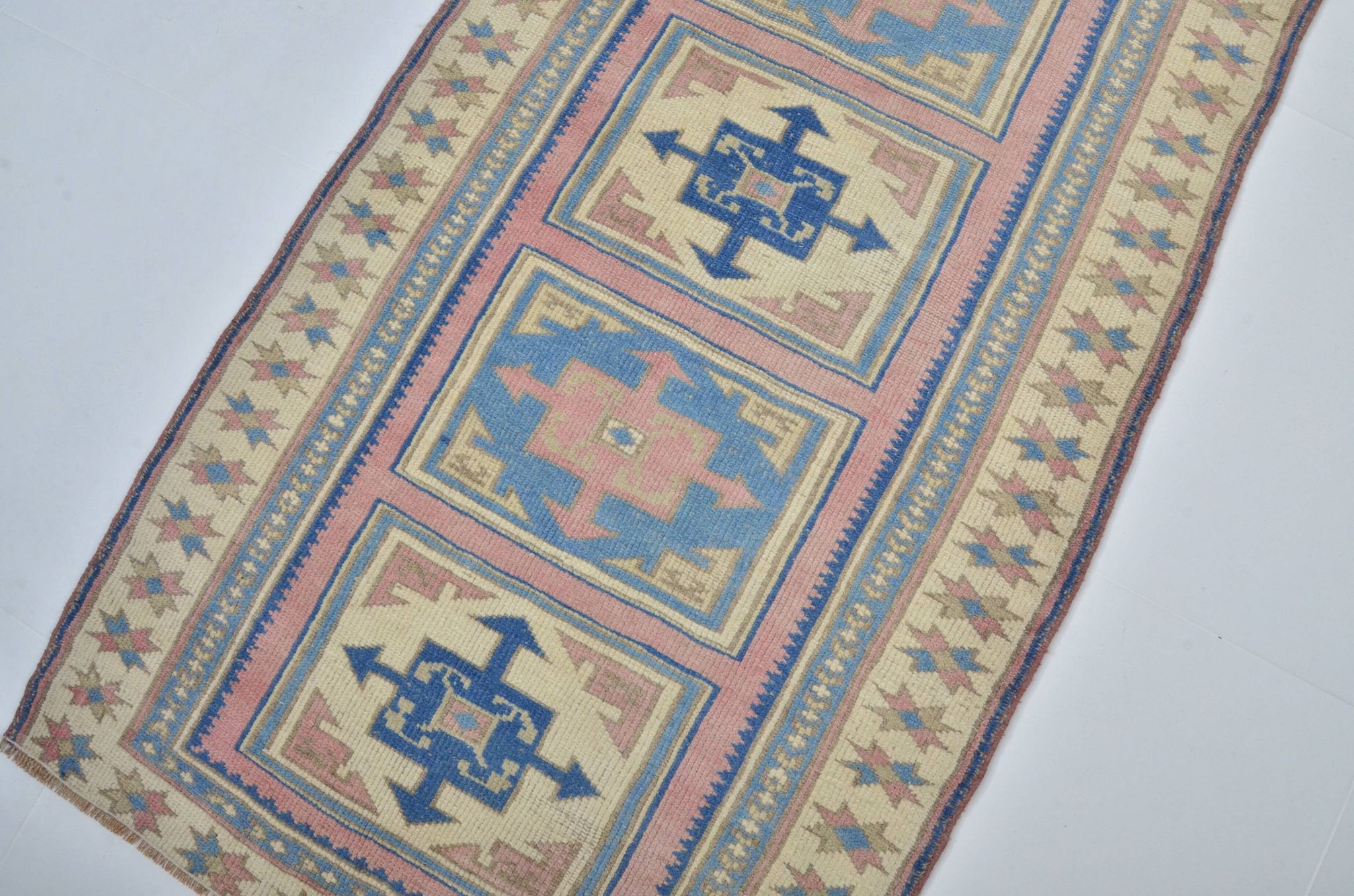 Tapis coureur Oushak vintage sku 3540