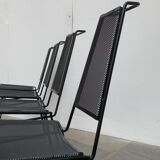 Set of vintage postmodern metal accent chairs by Rolf Rahmlow, 1980s.