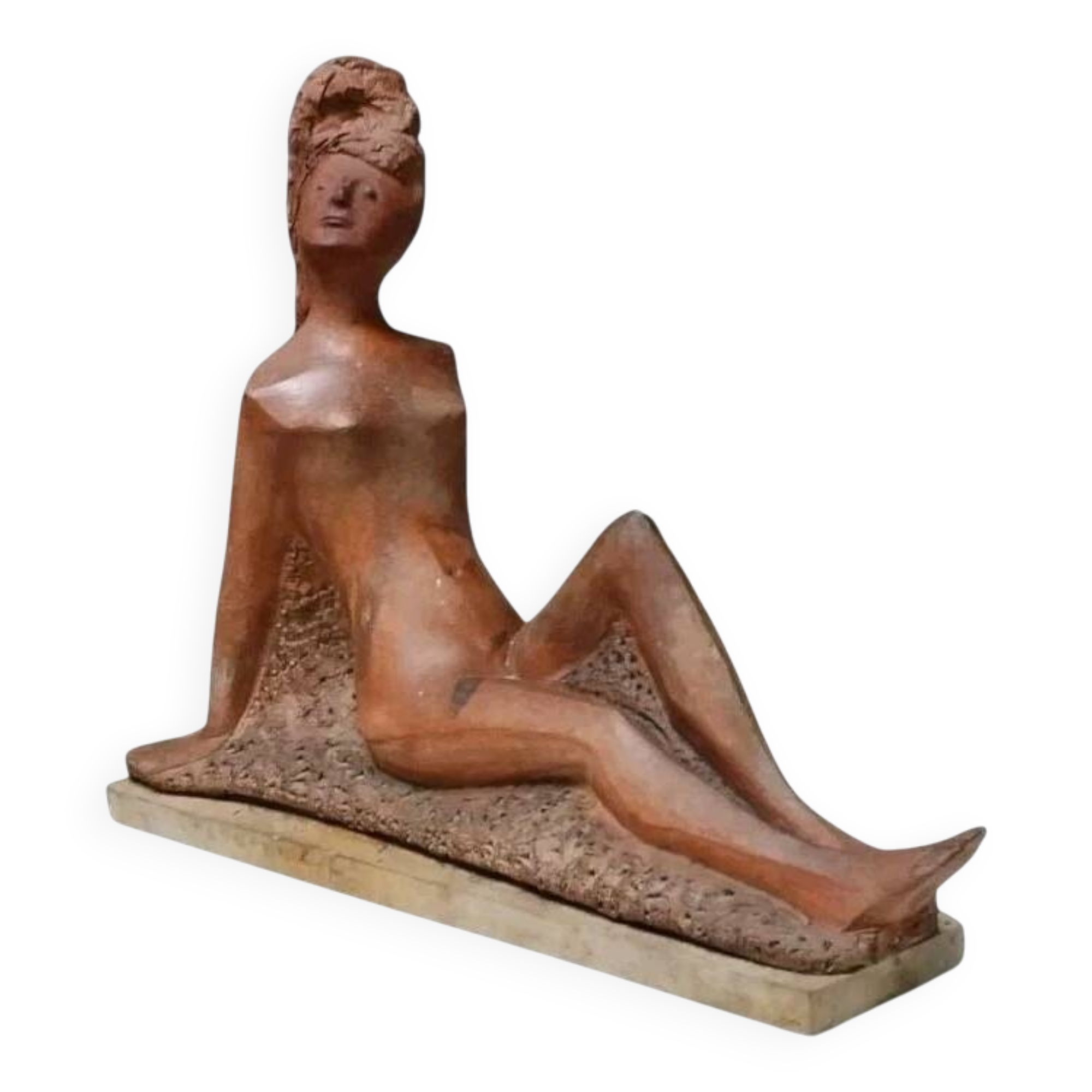 Terracotta sculpture of a female nude by Alberto Sparapani, signed.