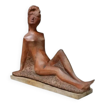 Sculpture nu féminin "Alberto Sparapani" en terre cuite signée