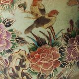 Vase signed Satsuma. Birds/Butterflies/floral patterns on a wild nature background. Gold highlights