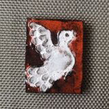 Dove pattern ceramic plate - matchbox - Mid 20th century