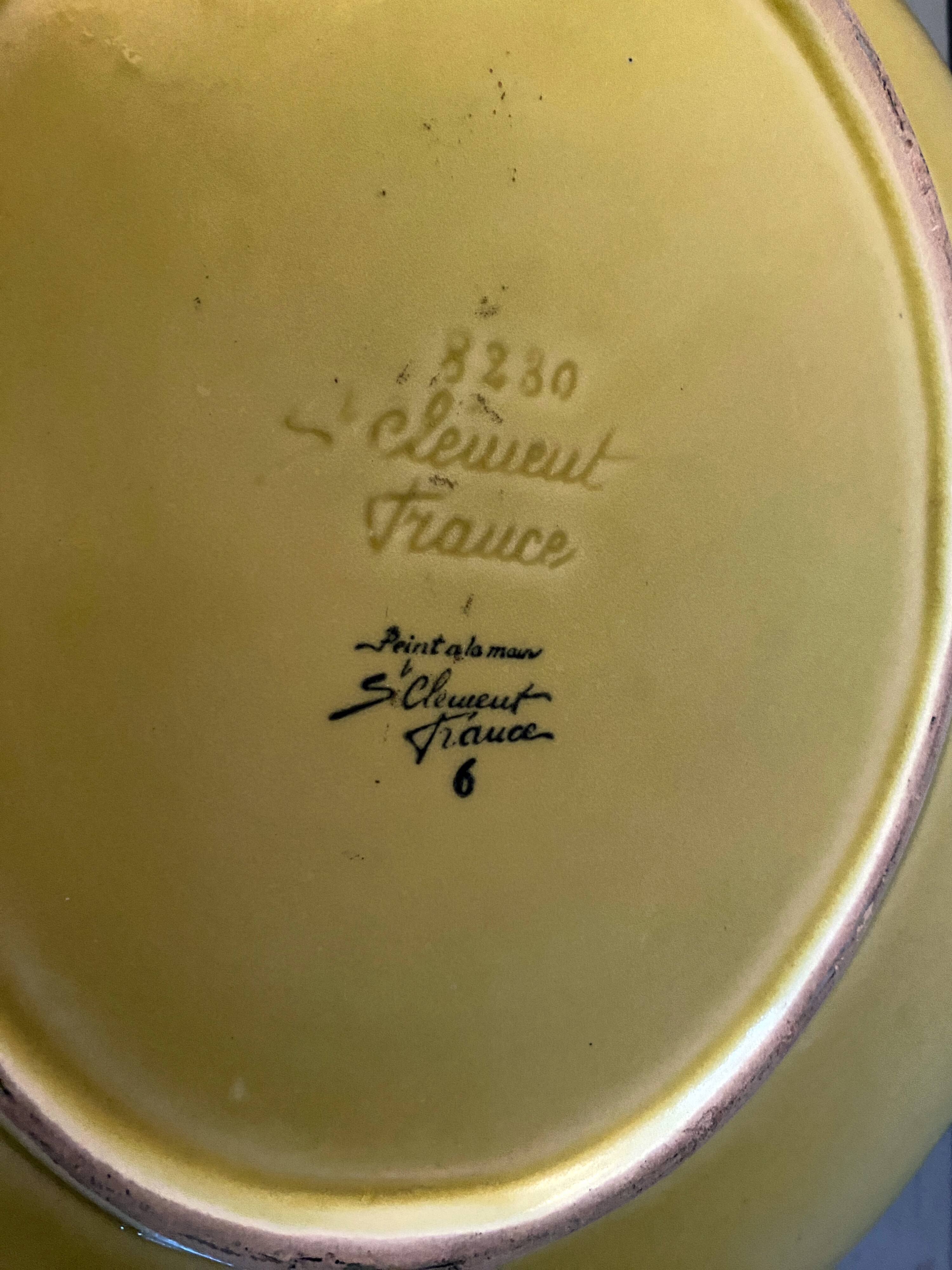 Large dish cut Saint Clement France 50' vintage