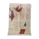 Moroccan Berber carpet Boujaad ecru and pink with colorful patterns 250x160cm