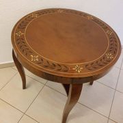 Table d'appoint ronde Art Déco peinte à la main, années 1930