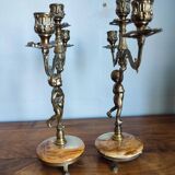 Pair of vintage cherub candlesticks
