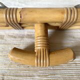 Vintage rattan coat rack a hook