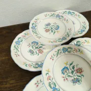 Set of 6 Large Flat Plates Villeroy & Boch "Delia" Vintage 26.5cm