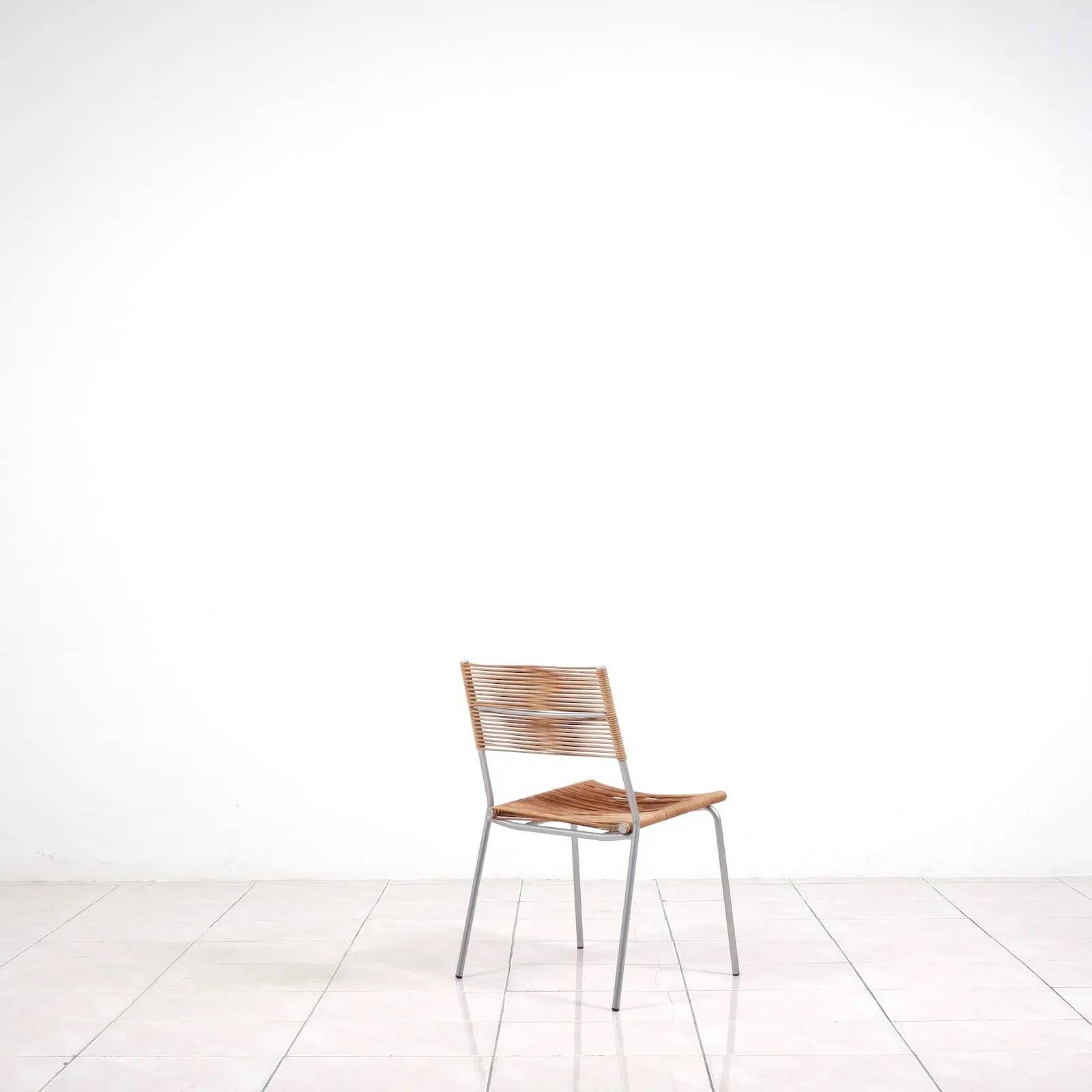 “Miss B” steel lacquered aluminium classic chair by Tito Agnoli