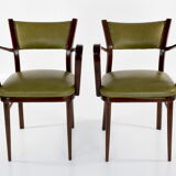 Fauteuils en cuir années 1940