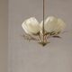 Ceiling lamp with five lights in mid-century modern style, opal glass shade, Itsu, Finland.