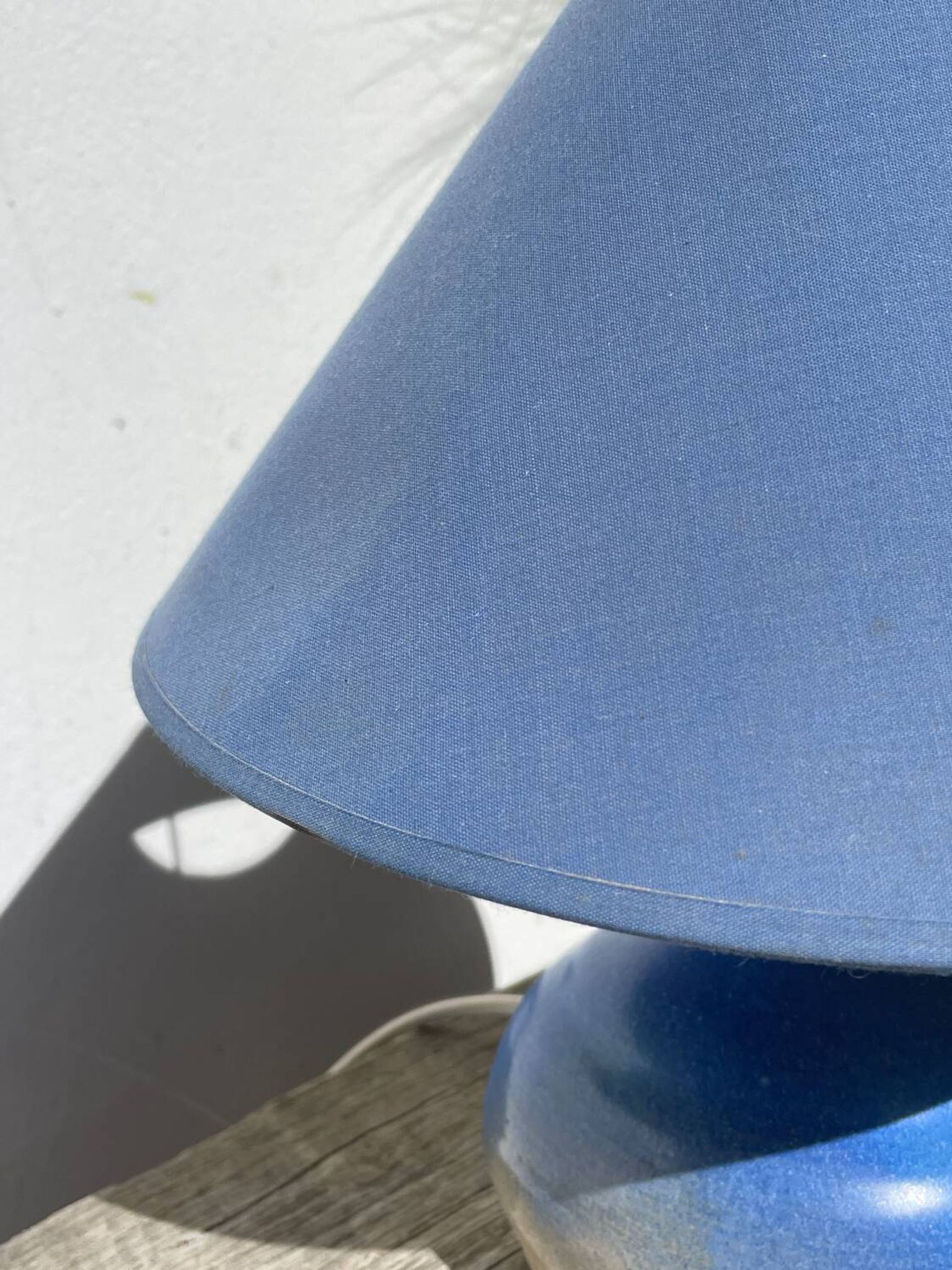 Lampe en céramique bleu vintage