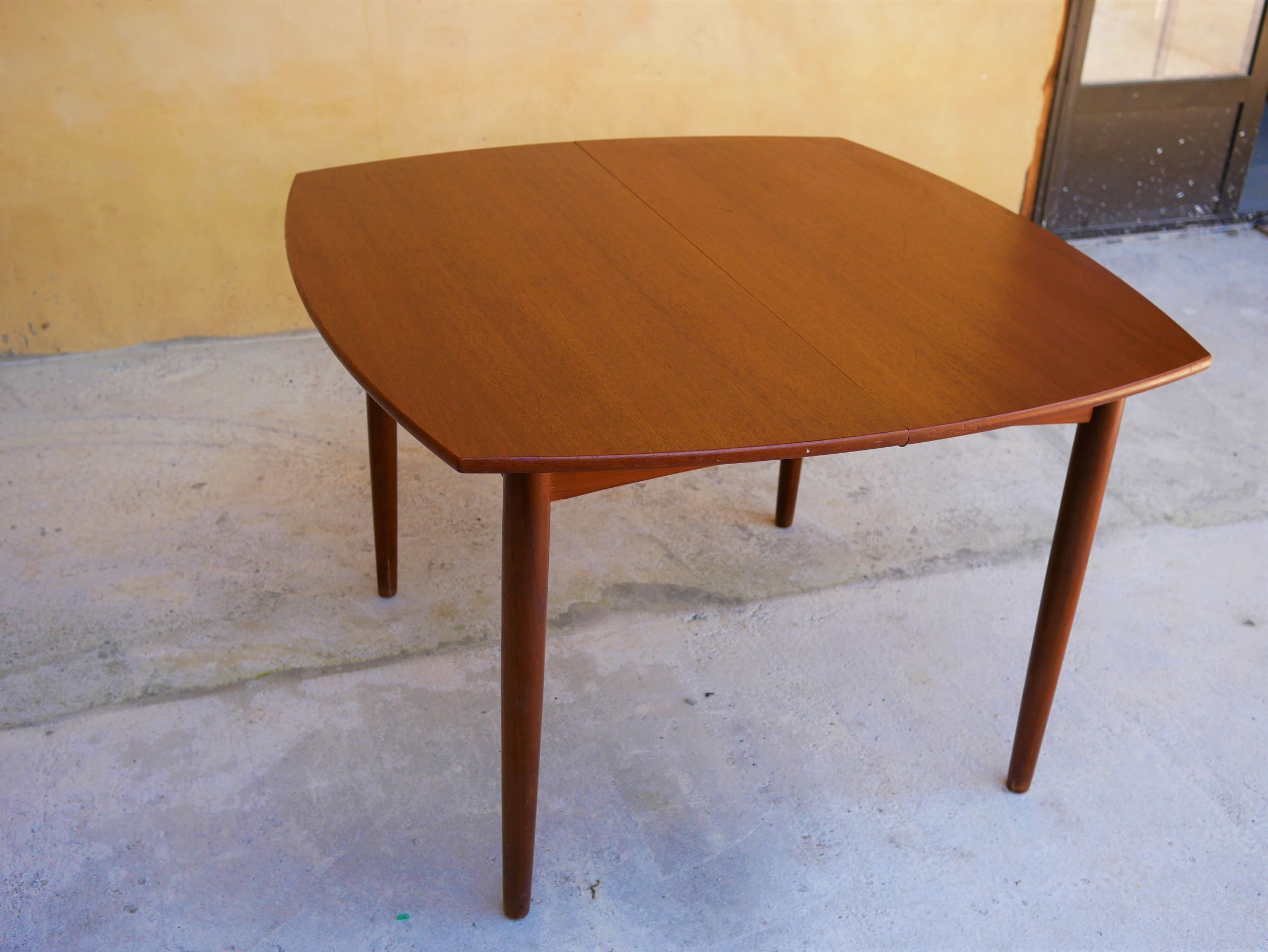 Scandinavian dining table extendable teak by Henry Walter Klein