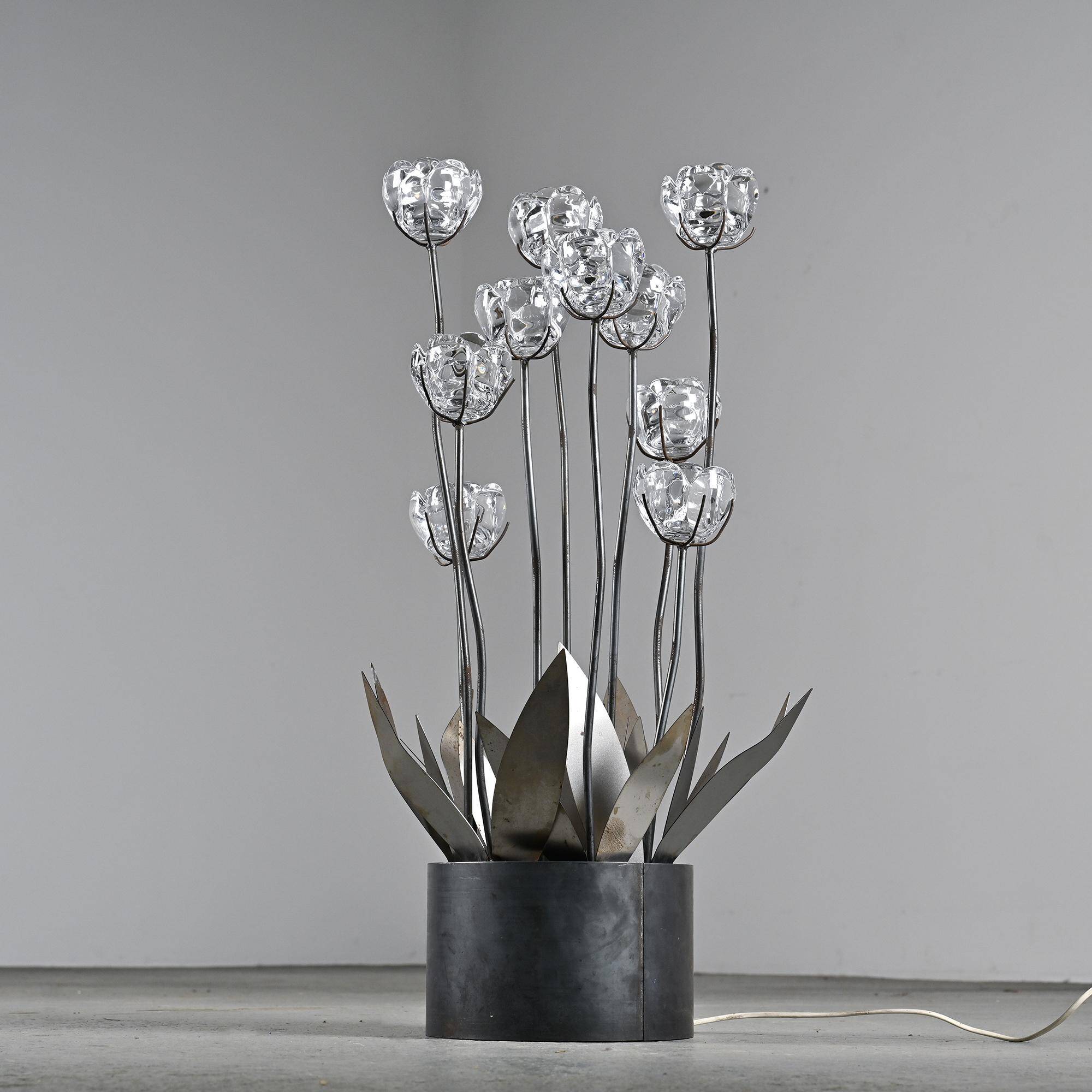 Sculptural floral lamp by Royal Copenhagen, Denmark, circa 1960.