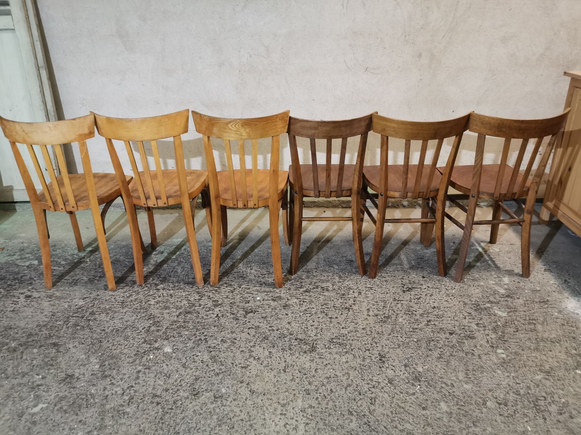Bistro chair year 50 60 lot of six mismatched chairs