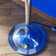 Vintage Italian Space Age Floor Lamp in Chromed Metal with "Flying Saucer" Shade
