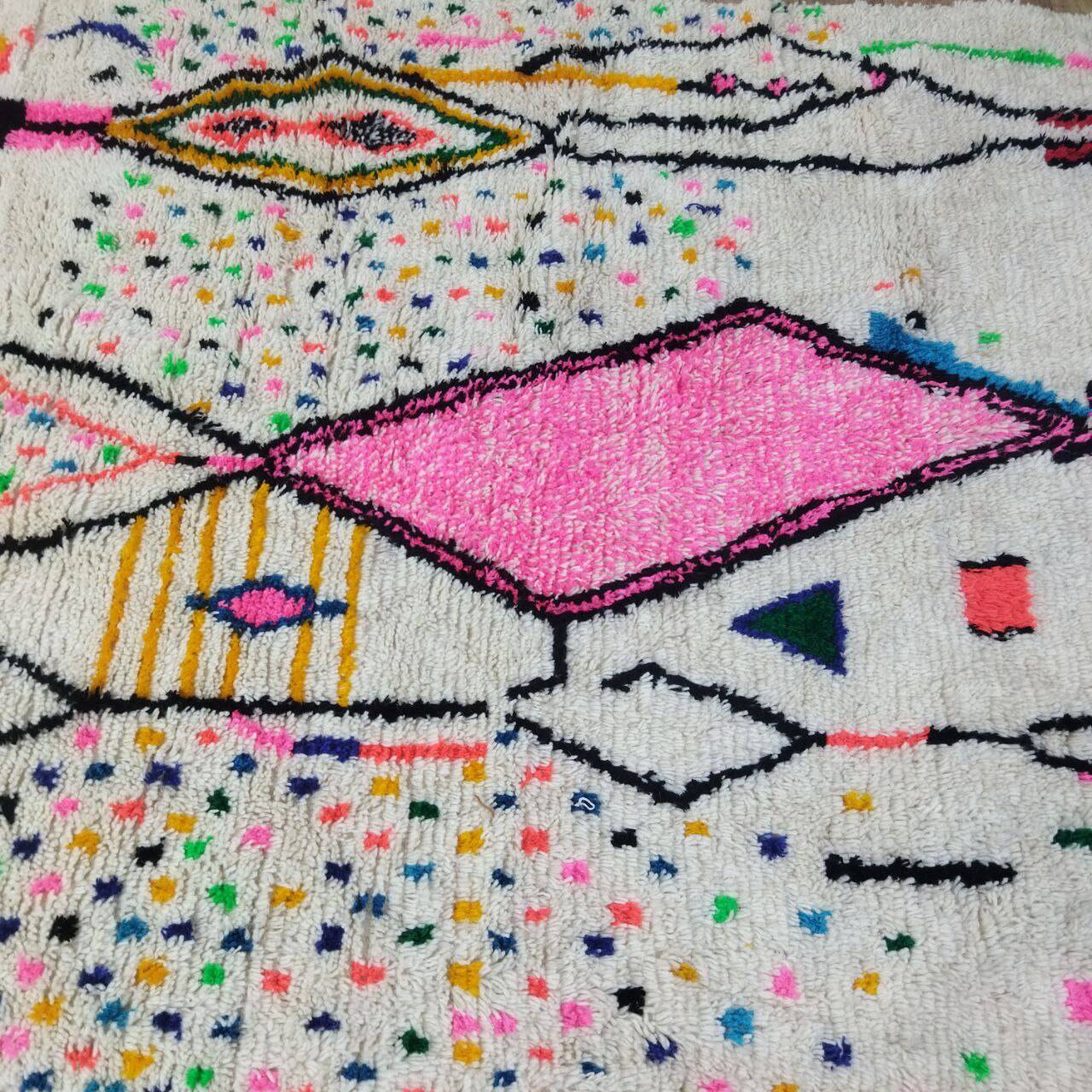 Vintage Azilal rug 306x195 cm - Colorful and geometric patterns