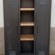 Black metal cabinet 2 doors and shelves