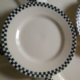 Set of 8 dessert plates Damier Terre de fer