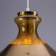 Large glass ‘‘bubble’’ chandelier with brass shade