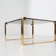 Mid-century coffee table with gold plated base and glass top, 1970s