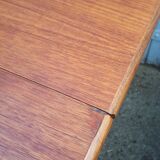 Vintage dining table console desk in teak and exotic wood from the 70s