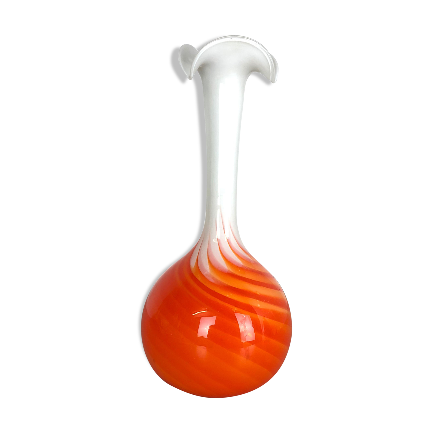 Pop Art "Flame" opaline Florence vase, 1970s, Italy