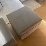 Paire de poufs carrés Flamant