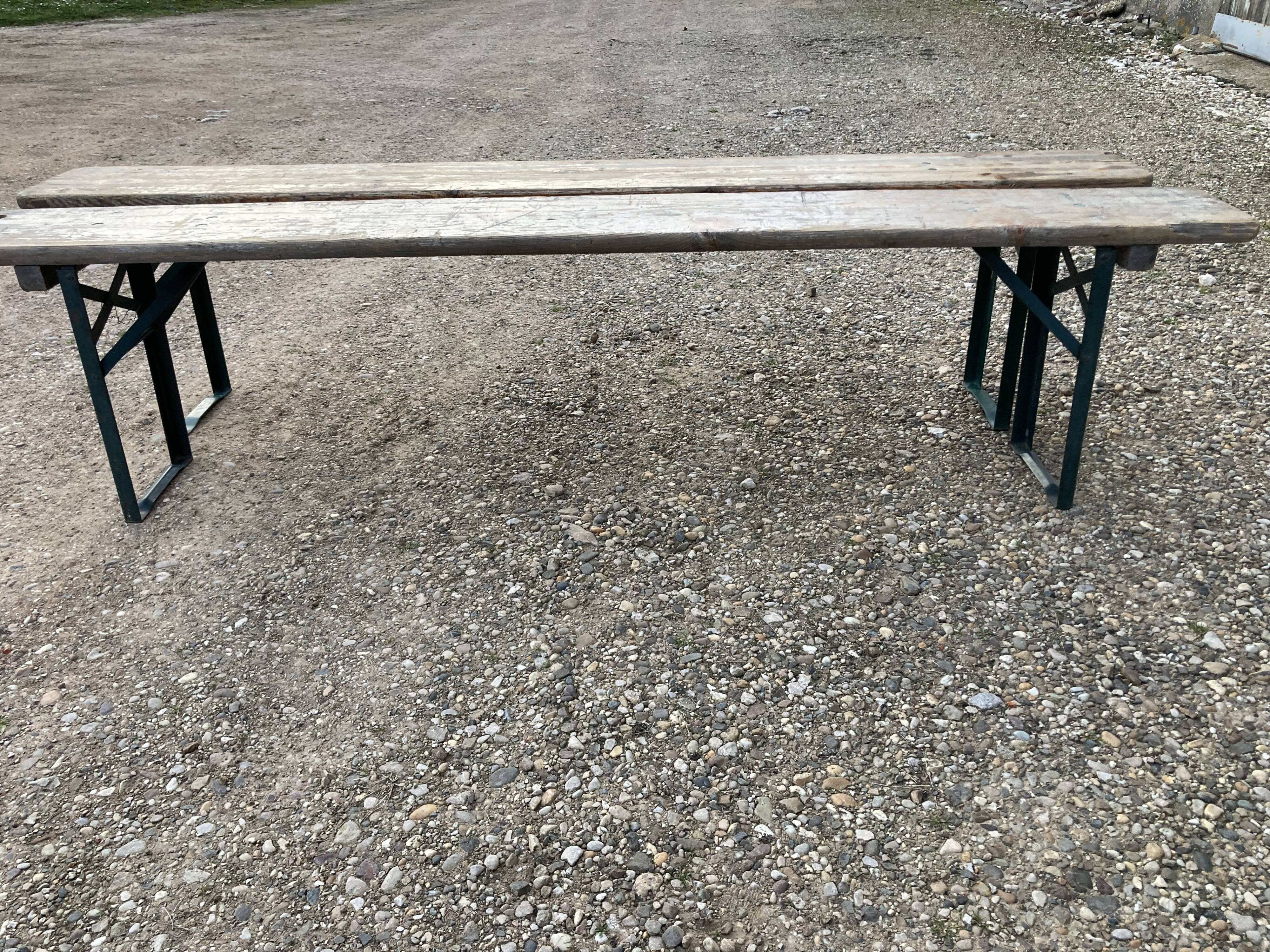 Pair of foldable benches guinguette