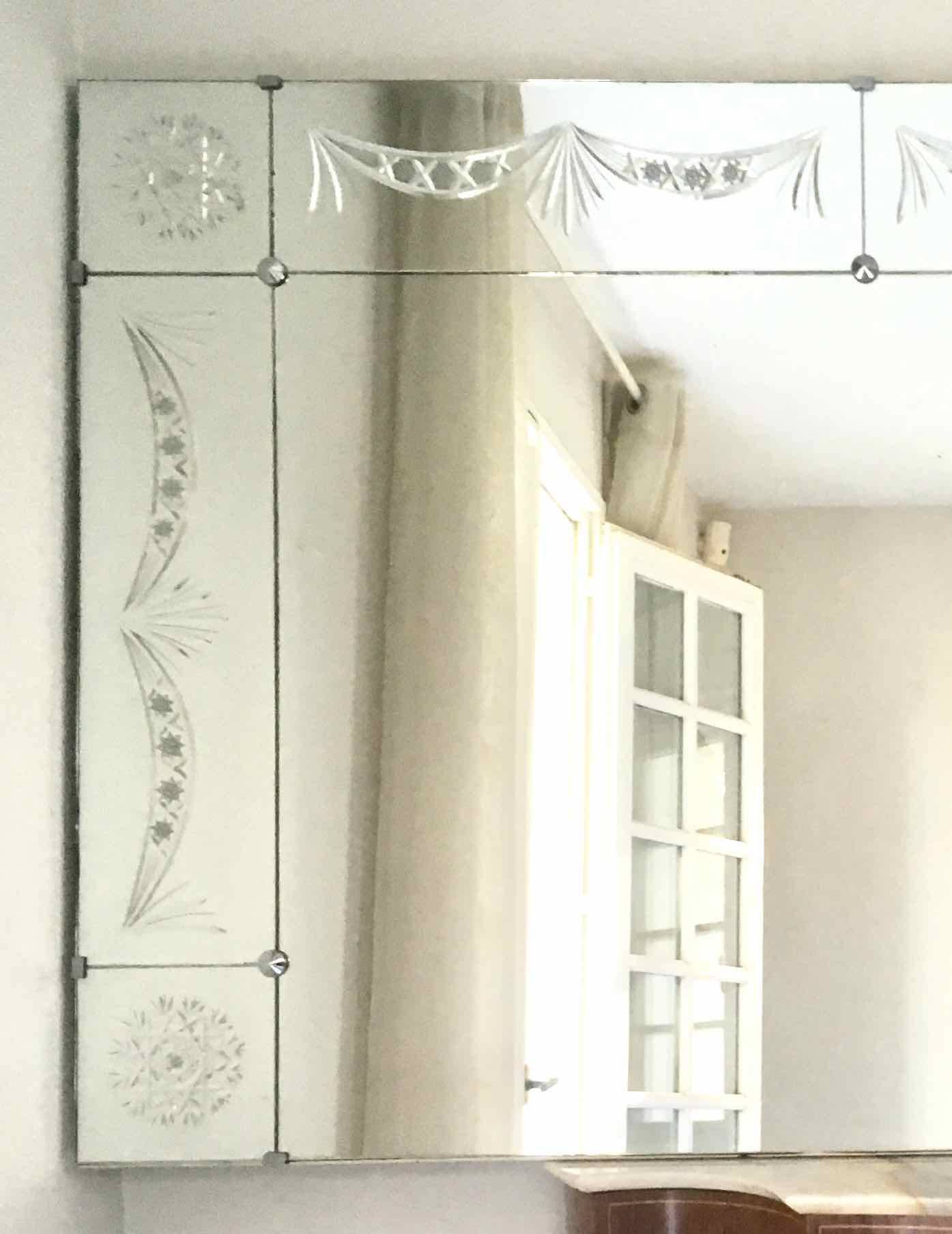 Venetian-style brasserie bistro mirror with chiseled decoration 200 x 100