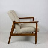 Beige Boucle armchair GFM-64 attributed to Edmund Homa, 1970s