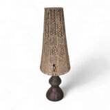 Ceramic / terracotta / macrame vase lamp 1970s