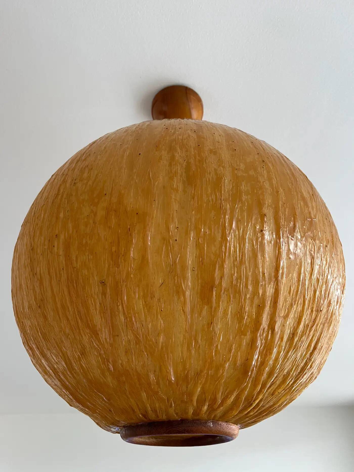 Beautiful design midcentury cocoon resin pendant, 1950s