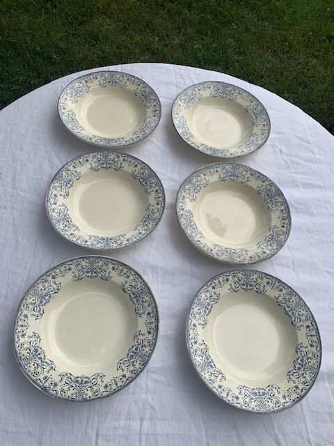 6 hollow plates boulenger, terre de fer, Choisy le roi, old moustiers